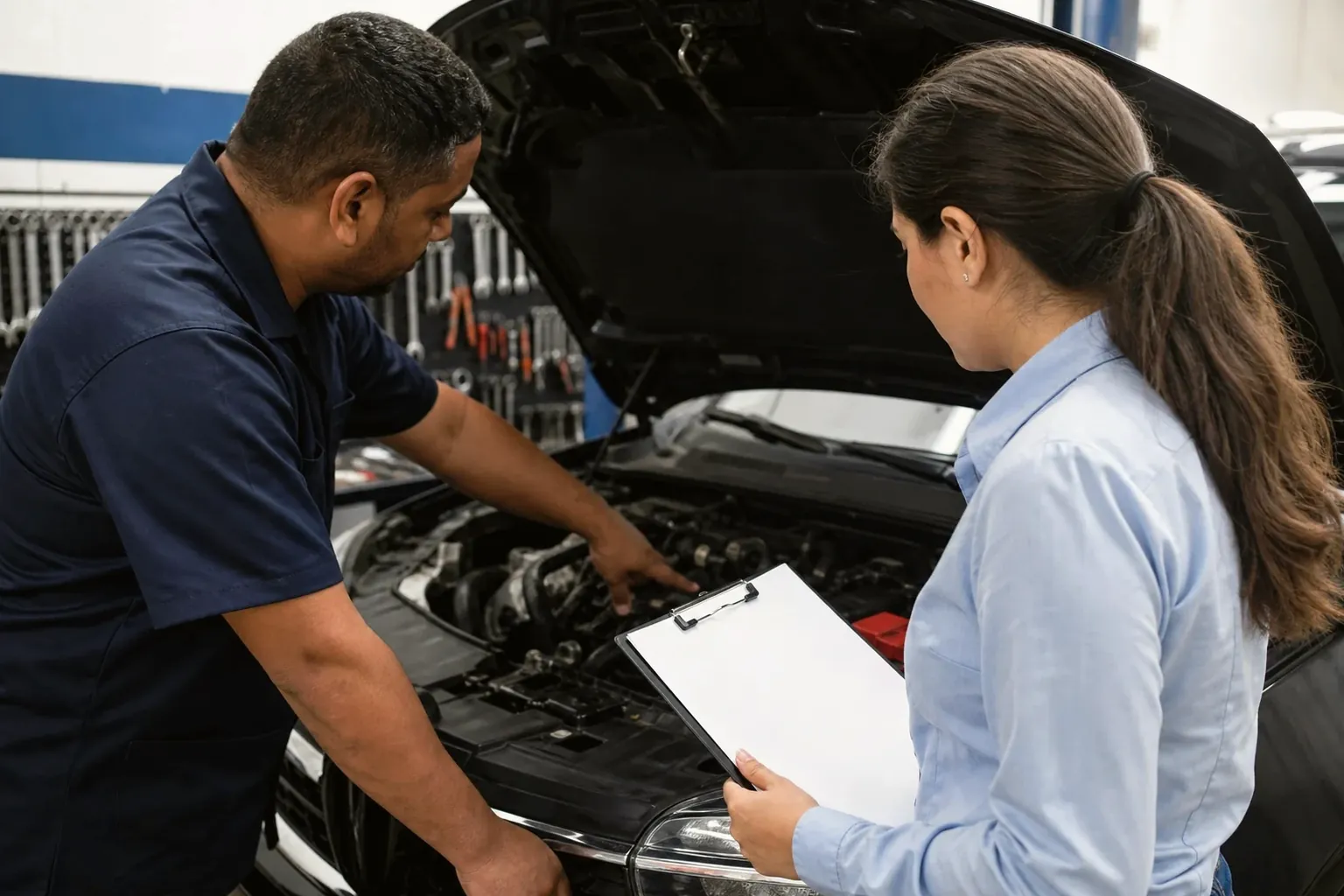 Equipe despachante realizando cadastro de motor em veículo.