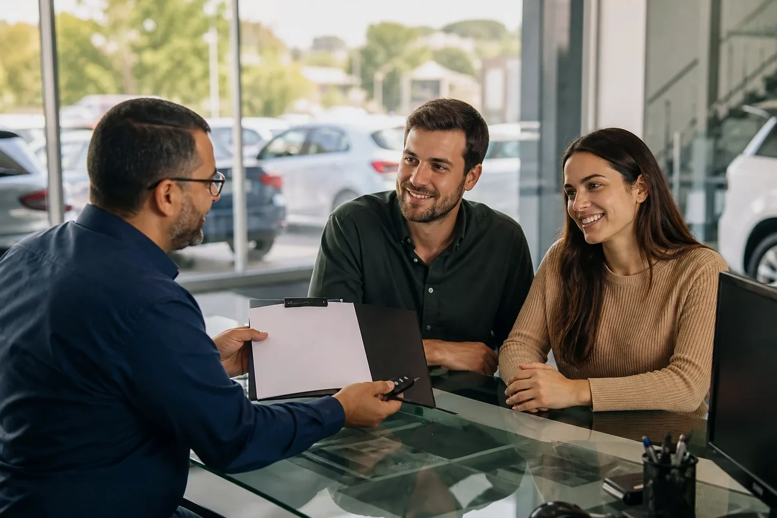 Profissionais realizando a impressão de CRLV-e em ambiente de trabalho especializado.